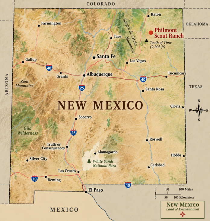 The Philmont Scout Ranch is situated in an underpopulated but historically vital area of New Mexico