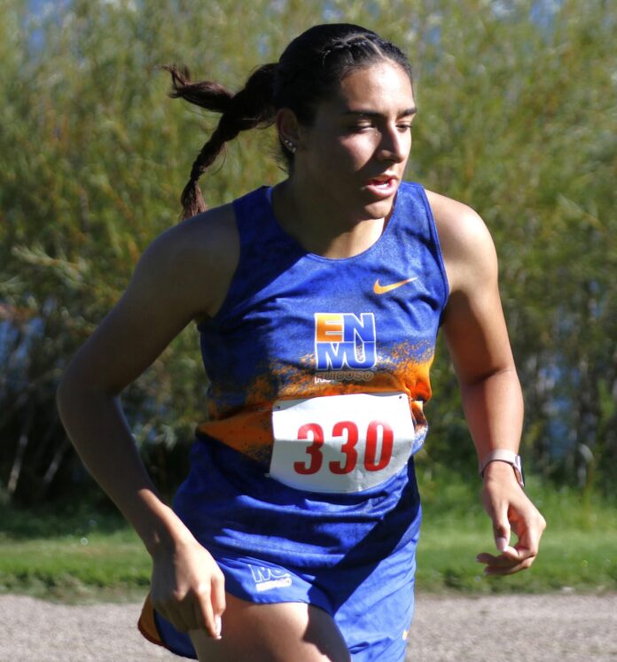 Chyenne Marrufo ran second behind ENMU-Ruidoso teammate Ashtyn Walter at the ENMU-Ruidoso Invitational at the Inn of the Mountain Gods golf course Oct. 1.